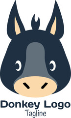 Donkey silhouette illustration logo isolated on a white background - Donkey Logo n Donkey Vector