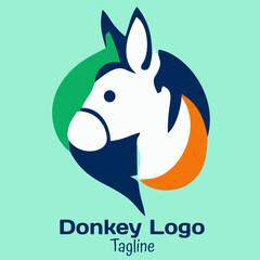 Donkey silhouette illustration logo isolated on a white background - Donkey Logo n Donkey Vector
