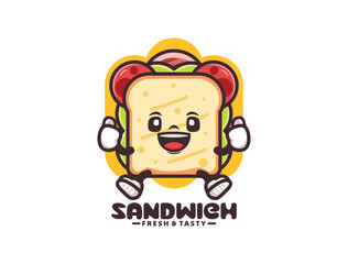 Sandwich cartoon mascot vector illustration