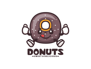 Donuts cartoon mascot vector illustration