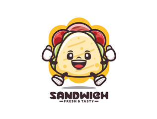 Sandwich cartoon mascot vector illustration