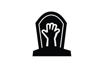 zombie hand coming from grave vector icon