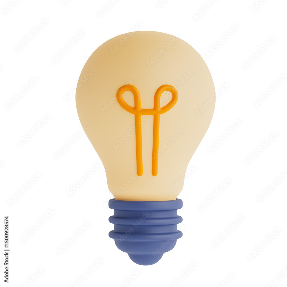 Aufkleber creativity and innovation concept. minimal light bulb icon. 3d rendering