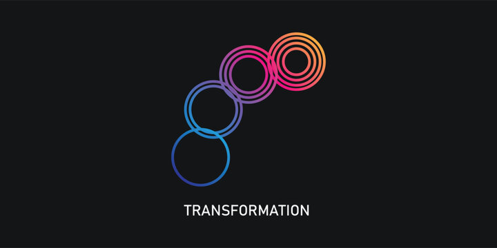 Logo change, transformation. Business icon, innovation, development, coach, coaching.