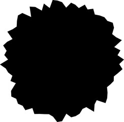 Black circle frames with jagged edge stock vector isolated. 
Circular black stains with broken irregular side edges.
Transparent background. SVG file.