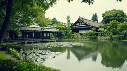 Obraz premium japanese garden in the park
