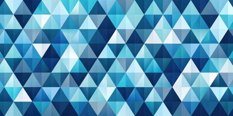 Abstract Geometric Pattern of Interlocking Triangles in Shades of Blue and White