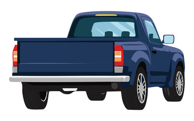 Blue Pickup Truck Rear View © firstcolor