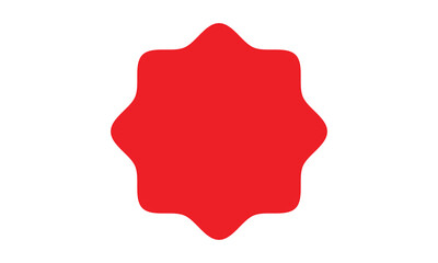 Red starburst, burst, badge, seal or label flat vector icon for apps eps 10. 