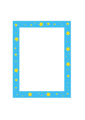 Rectangular children's photo frame for photos, texts, inscriptions for kindergarten, school. Night, good night, stars.