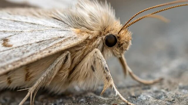 close-ups that show fine hairs (setae) on the body moth,