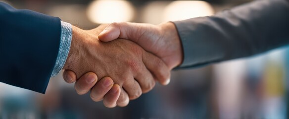 Obraz premium The handshake symbolizing partnership and mutual agreement in a professional setting.