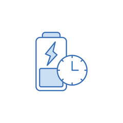 Battery Life icon design with white background stock illustration