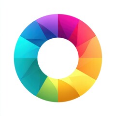 Obraz premium Abstract circle with vibrant geometric segments radiating from the center