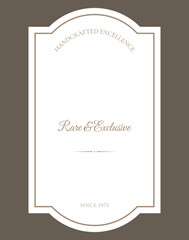 Isolated white elegant Label in minimalistic style with text. Good for cosmetics, perfumery, beauty and spa goods, home and decor items, wellness products