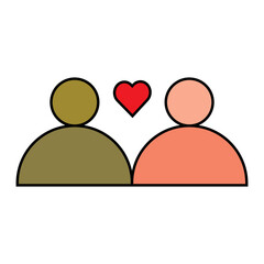 icon man and woman with heart 
