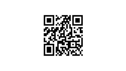 Black and white QR code isolated on white background