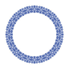 Round frame pattern floral design. ring shape. botanical, natural theme. for decoration, background, home decor, ceramic, fabric, tile. circular border.
