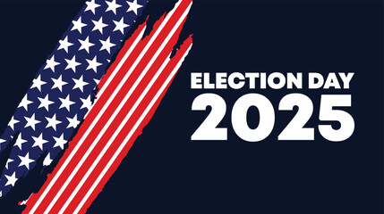 American Election 2025 Poster with Diagonal Stars