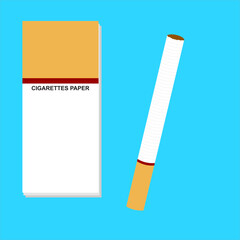Vector icon of rolling paper, used to roll tobacco into 
hand-rolled cigarettes, usually thin and flat in sheet form, 
illustration in flat art style.