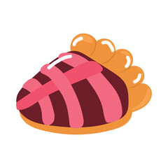 Slice pie cartoon illustration. Various of sweets and desserts set and collection.sweets and desserts, Bakery sweet pastries collection. Apple pie,