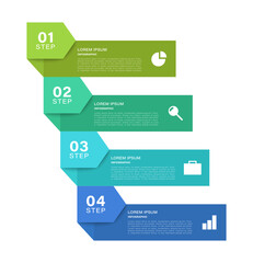 Arrow vertical infographic template with four steps or options. Modern infographic design for presentation slides