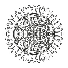 Coloring page for adults and children. Mandala.