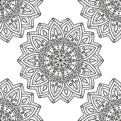 Coloring page for adults and children. Mandala.