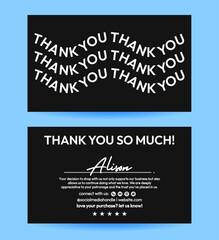 Business thank you card design vector