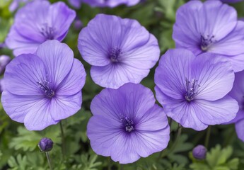 Bright pink and purple wild flowers bloom in a beautiful garden field with fresh grass, soft sunlight, and blurred abstract floral patterns, creating a stunning natural landscape