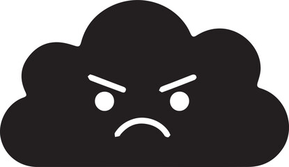 Grumpy Weather: An Angry Cloud Illustration Perfect for Weather Graphics