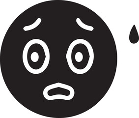 Fototapeta premium Anxious Emoji: Capturing the Essence of Worry and Concern in Simple Icon