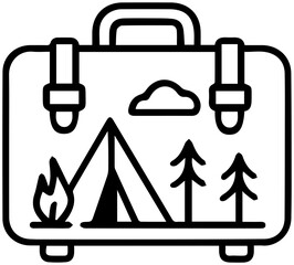 Pack Your Dreams: A suitcase filled with camping night, star, and tree.