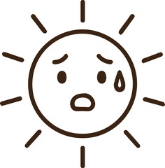 Distressed Sun Cartoon Character: An Illustration of Climate Anxiety