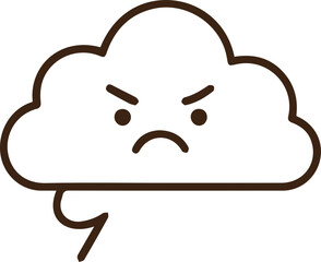 Angry Storm Cloud Icon: A Fierce Weather Symbol Ready to Download