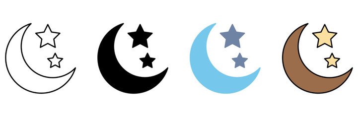 MOON concept line icon. Simple element illustration.