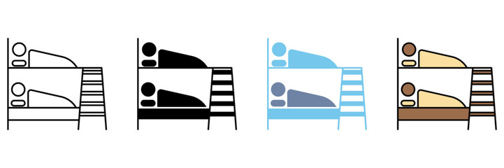 BUNK BED concept line icon. Simple element illustration.