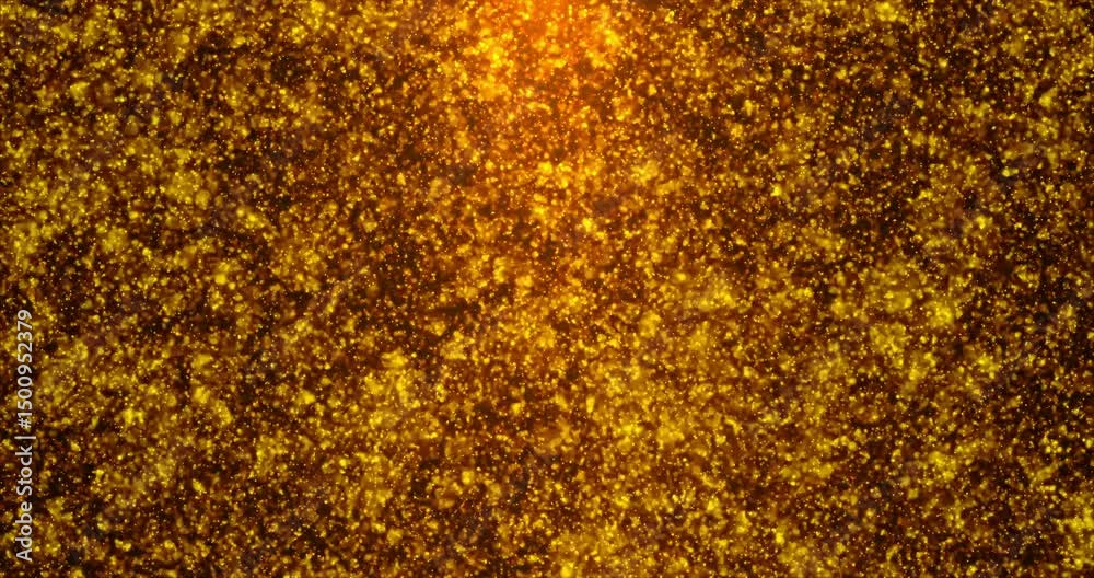Wall mural rising golden sparkling particles. bokeh particles. abstract animation.