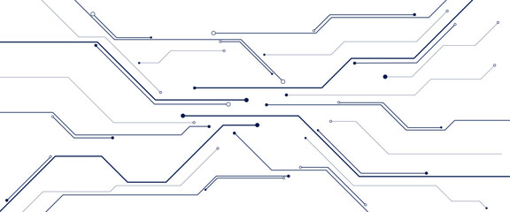 Vectors black and white circuit electronic or electrical line and dots.