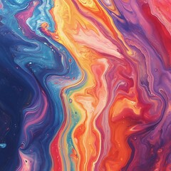 Abstract colorful watercolor pattern with blue and orange liquid wave texture design