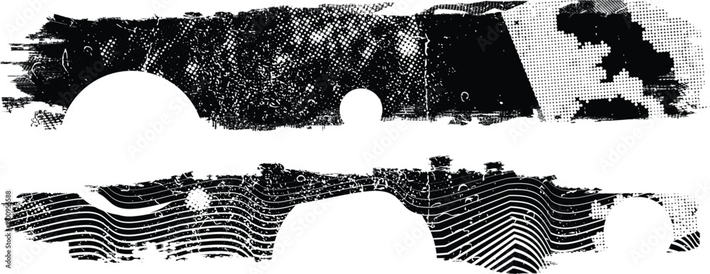 Poster Grunge textured banner with rough edges. Speckled texture. Overlay grunge texture . Simply place texture over any object to create grunge effect . Banner with scratched surface for your design. 