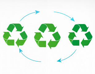 Obraz premium Circular Arrows Linking Green Recycle Symbols Show Continuous Flow of Eco-Friendly Practices and Sustainability