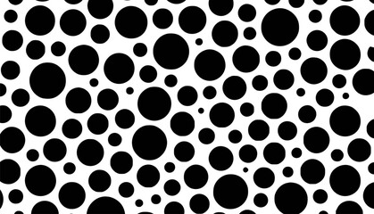 Abstract black circle pattern on white background seamless design for graphics