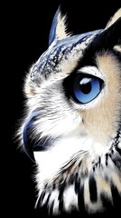 Primer plano del ojo de un búho: Textura, plumaje y mirada penetrante