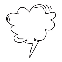 Speech Bubble. Hand drawn sketch doodle cute star, emphasis, flower element.