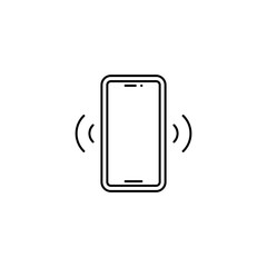 Vibration mode icon. Simple outline style. Thin line phone vibrating sign symbol.