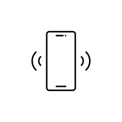 Vibration mode icon. Simple outline style. Thin line phone vibrating sign symbol.