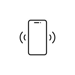 Vibration mode icon. Simple outline style. Thin line phone vibrating sign symbol.