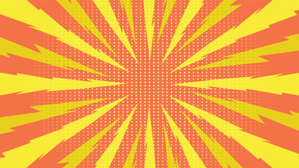 abstract festive yellow and orange color cartoon background with sunburst and dots 