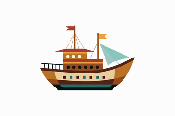 ship on a white background